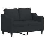 vidaXL Ensemble de canapés 4 Pièces avec coussins Noir Tissu
