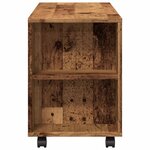 vidaXL Meuble TV avec roulettes vieux bois bois d'ingénierie
