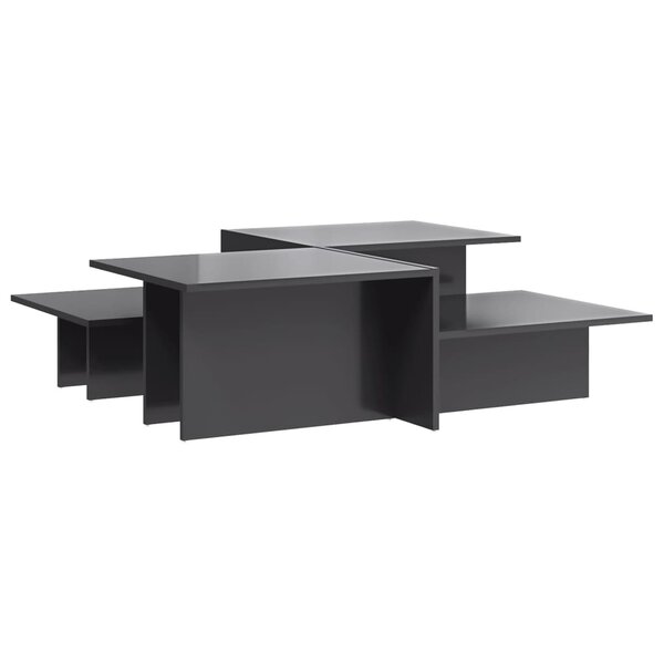 vidaXL Tables basses 2 Pièces gris brillant bois d'ingénierie