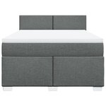 vidaXL Sommier à lattes de lit avec matelas Gris foncé 160x200cm Tissu