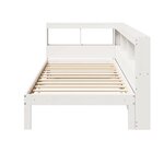 vidaXL Lit bibliothèque sans matelas blanc 75x190cm bois de pin massif