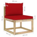 Vidaxl salon de jardin 7 pièces avec coussins bois de pin imprégné