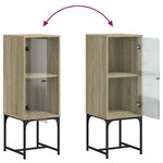 vidaXL Armoire latérale avec porte en verre chêne sonoma 35x37x100 cm
