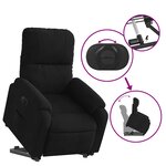 vidaXL Fauteuil inclinable électrique noir tissu microfibre