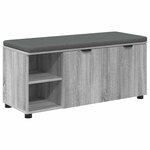 vidaXL Banc d'entrée avec coussin Uni Gris Sonoma 100 x 38 x 46 cm