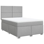 vidaXL Sommier à lattes de lit avec matelas Gris clair 140x190cm Tissu