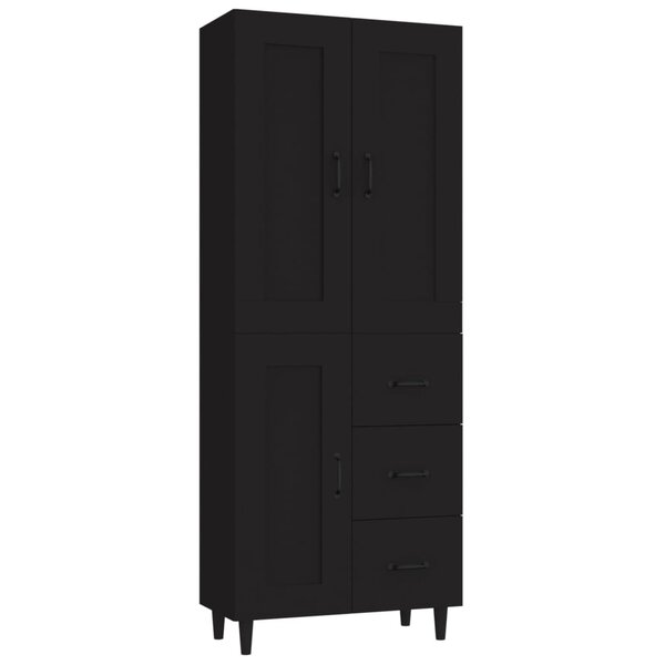 Vidaxl buffet haut noir bois d'ingénierie