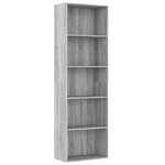 vidaXL Bibliothèque 5 niveaux Sonoma gris 60x30x189 cm
