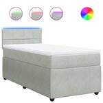 vidaXL Sommier à lattes de lit et matelas Gris clair 80x200 cm Velours