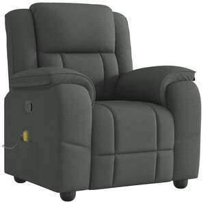 vidaXL Fauteuil de massage inclinable Gris foncé Tissu