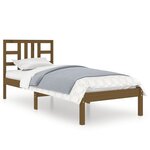 vidaXL Cadre de lit sans matelas marron miel 100x200 cm bois massif