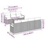 vidaXL Ensemble de Canapés 8 Pièces Gris polyrotin