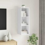 vidaXL Meuble TV mural Blanc 37x37x107 cm Bois d’ingénierie