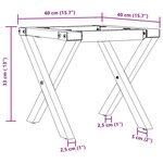 vidaXL Pieds de table basse cadre en X 40x40x33 cm fonte