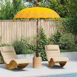 vidaXL Parasol balinais 260 Jaune 180-190 cm Coton et bois massif