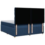 vidaXL Sommier à lattes de lit avec matelas Bleu 200x200 cm Tissu