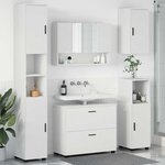 vidaXL Ensemble de mobilier de salle de bain avec tiroir 5 Pièces Blanc