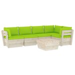 vidaXL Salon de jardin palette 6 Pièces avec coussins bois d'épicéa