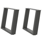 vidaXL Pieds de table basse en U  2 pièces  anthracite  50 x (42-43) cm  acier