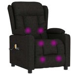 vidaXL Fauteuil électrique de massage Noir Tissu