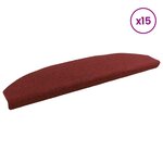 vidaXL Tapis d'escalier auto-adhésifs Semi-circulaire 15 Pièces Bordeaux