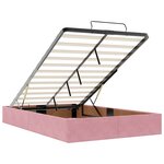 vidaXL Cadre de lit ottoman avec matelas rose 120x190 cm velours