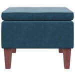 vidaXL Tabouret avec pieds en bois Bleu Velours