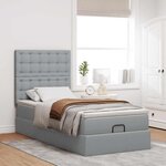 vidaXL Cadre de lit ottoman avec matelas gris clair 80x200 cm tissu