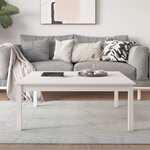 vidaXL Table basse Blanc 100x100x40 cm Bois massif de pin
