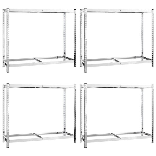 vidaXL Porte-pneus à 2 niveaux 4 Pièces Argenté 110x40x110 cm Acier