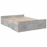 vidaXL Cadre de lit et tiroirs gris béton 120x200 cm bois d'ingénierie