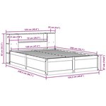 vidaXL Cadre de lit sans matelas cire marron 120x200cm bois pin massif