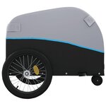 vidaXL Remorque de vélo noir et bleu 30 kg fer