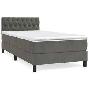 vidaXL Sommier à lattes de lit avec matelas Gris foncé 100x200 cm