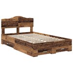 vidaXL Cadre de lit Bois ancien 135 x 190 cm Bois d'ingénierie