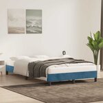 vidaXL Cadre de lit sans matelas bleu foncé 120x210 cm velours