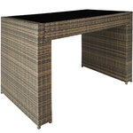 Tectake salon de jardin ibiza 6 places avec 2 sets de housses + housse de protection - marron naturel