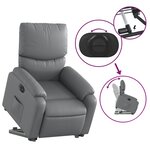 vidaXL Fauteuil inclinable électrique gris similicuir