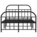 vidaXL Cadre de lit métal sans matelas avec pied de lit noir 120x200cm