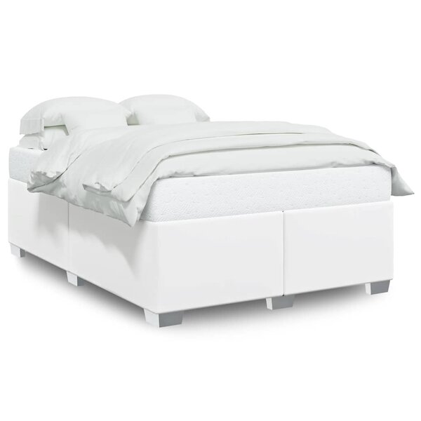 vidaXL Cadre de lit sans matelas blanc similicuir