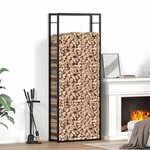 vidaXL Étagère à bois de chauffage Noir mat 80 x 28 x 222 cm Acier