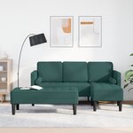 vidaXL Ensemble de canapé 2 pièces avec coussins en tissu vert foncé