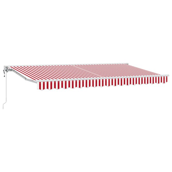 vidaXL Auvent Rétractable Rouge et Blanc 400x200 cm Aluminium