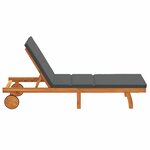 vidaXL Transat 1-personne Marron 63 x 199 x 85cm Bois d'acacia massif