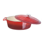 Grande cocotte ovale rouge en fonte vogue 6 l -  - fonteoui 230x125mm