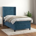 vidaXL Sommier à lattes de lit avec matelas Bleu foncé 90x200 cm