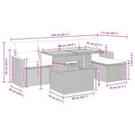 vidaXL Salon de jardin 6 Pièces avec coussins noir résine tressée