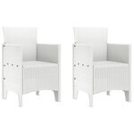 vidaXL Chaises de jardin 2 Pièces en poly rotin blanc