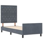 vidaXL Cadre de lit avec tête de lit Gris foncé 80 x 200 cm Velours