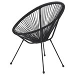 vidaXL Chaises de jardin en forme de lune lot de 2 Rotin Noir